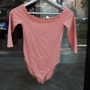 EXPRESS Off-Shoulder Coral Half Sleeve Bodysuit